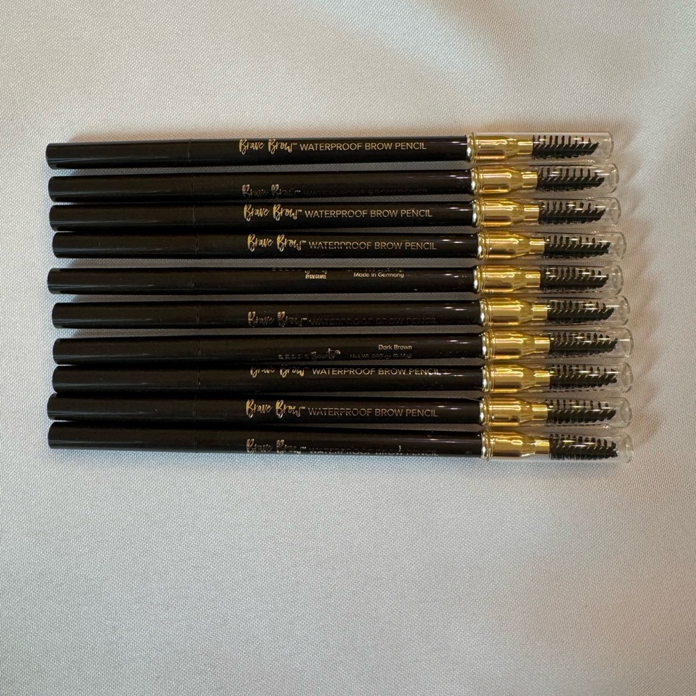 Belle Beauty Brave Brow Liner Dark Brown Waterproof Brow Pencil Set of 10